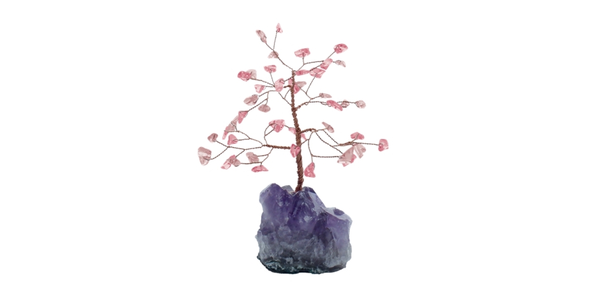 Arbre Du Bonheur Quartz Rose 45 Pierres